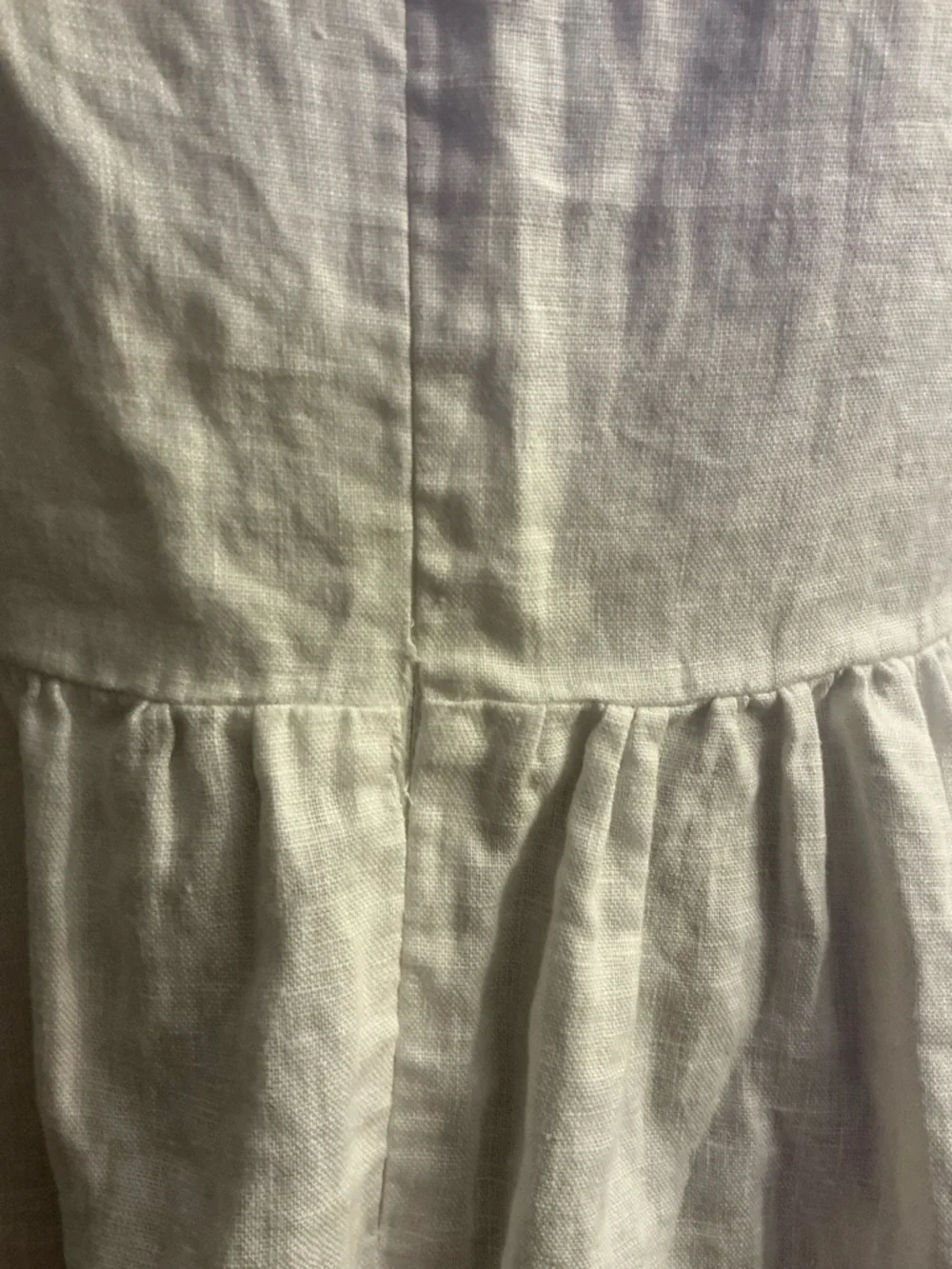Reformation Linen White Puff-Sleeve Babydoll Top Lace-Up Bodice Boho Size 10